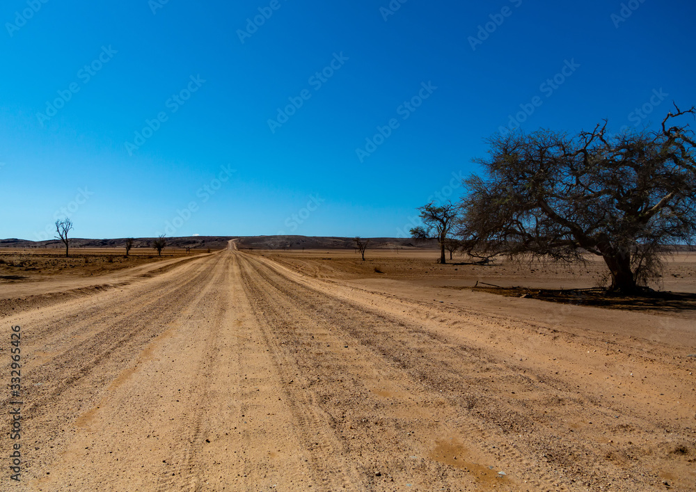 Dust road at the namib desert in Namibia Dust road at the namib desert in Namibia