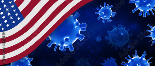 USA coronavirus covid 19 outbreak united states of America flag