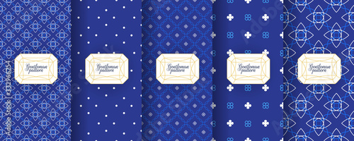 Portuguese azulejo tiles. Encaustic seamless patterns, prints. Oriental, Moroccan, geometric motifs. Suitable for luxury packaging design cosmetics, ceramics, patchwork mosaics Fabric print.