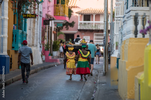Colorful Fruit Ladies in Cartagena, Colombia © Zach