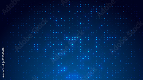 Dot  white blue pattern screen led light gradient texture background. Abstract  technology big data digital background. 3d rendering.