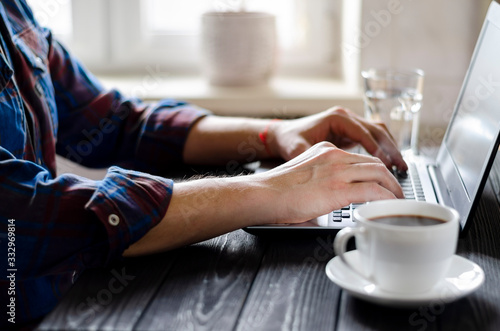 Freelancer works in home office during coronavirus pandemic