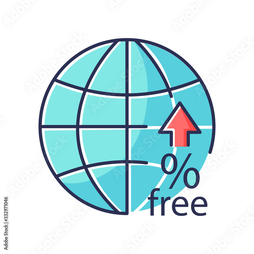 Non-tariff barriers blue RGB color icon. Tax free trade. Import quota and licensing, subsidy and customs delay, technical barriers. Isolated vector illustration