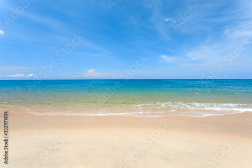 Sea view from tropical beach with sunny sky. Phuket beach Thailand. © Nos