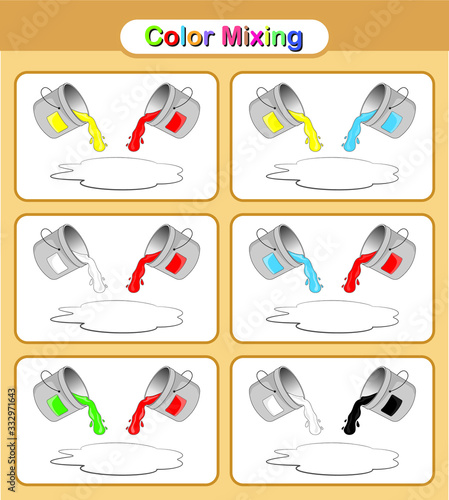 Color Mixing, Paint the colour. Mix colors educational game for kids.