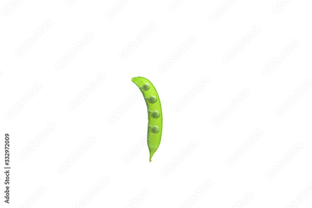green peas in pods on a white background green peas in pods on a white background