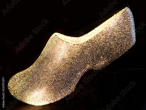 Typical Dutch wooden shoe in bling bling