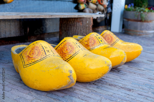 Couple of typical Dutch wooden shoes