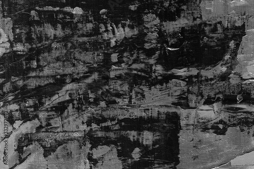 Abstract art background. Acrylic painting. Fragment of the canvas. Black texture. Modern Art. 