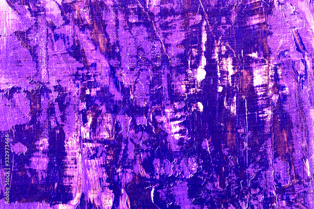 Abstract art background. Acrylic painting. Fragment of the canvas. Purple texture. Modern Art. 