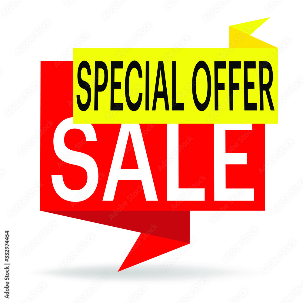 Origami abstract Special Offer sale banner in red and yellow colour - Vector Origami abstract Special Offer sale banner in red and yellow colour - Vector