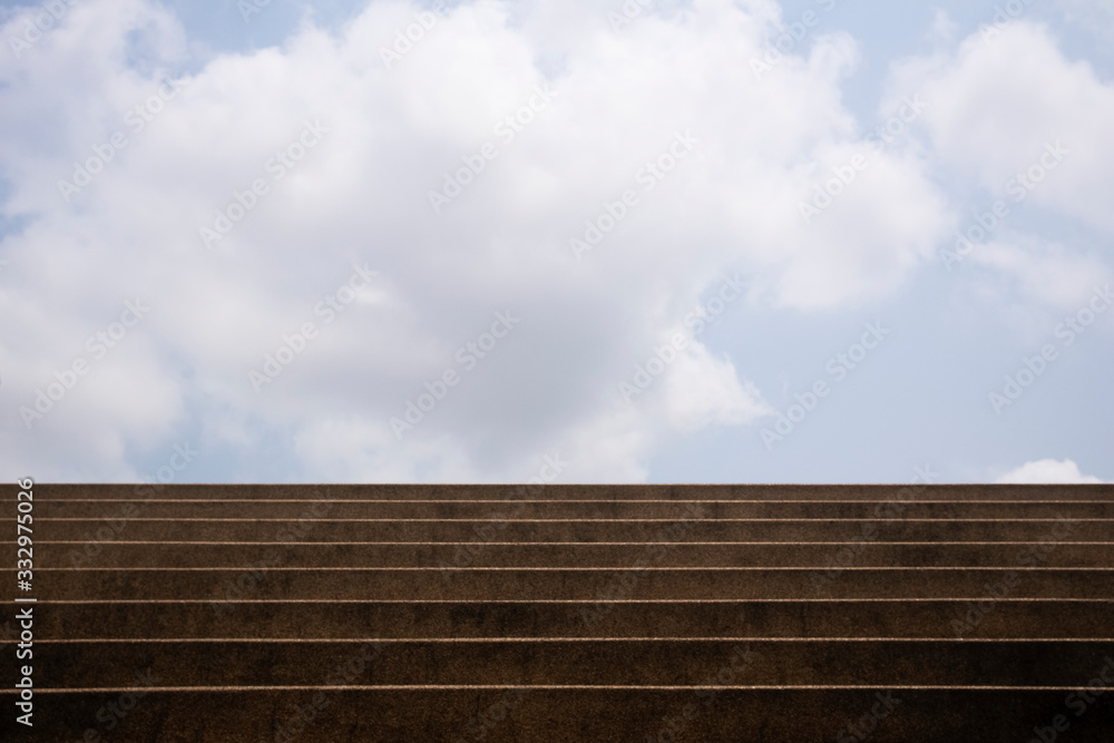 White cloud with cement stair White cloud with cement stair