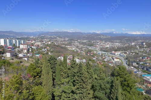 top view of the panorama of the southern city