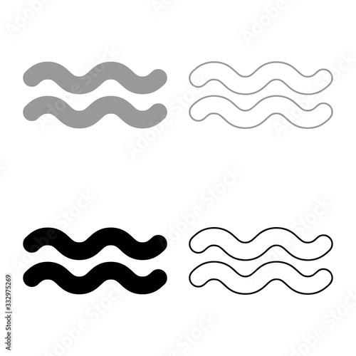 Washable Designation on the wallpaper symbol icon outline set black grey color vector illustration flat style image