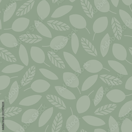 Simple vector pattern with small green leaves