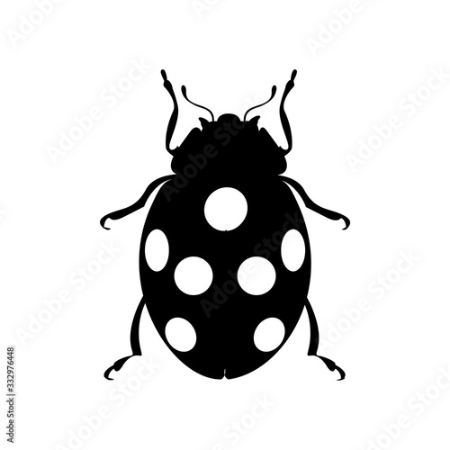 Ladybug Flat Icon Vector Silhouette Isolated on White Background © octopusaga
