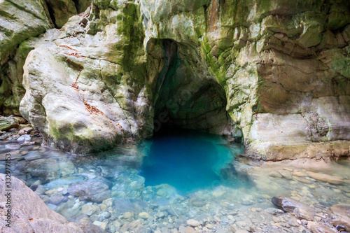 Canyon and sources of the Sammaro river. Cilento, Salerno, Campania, Italy