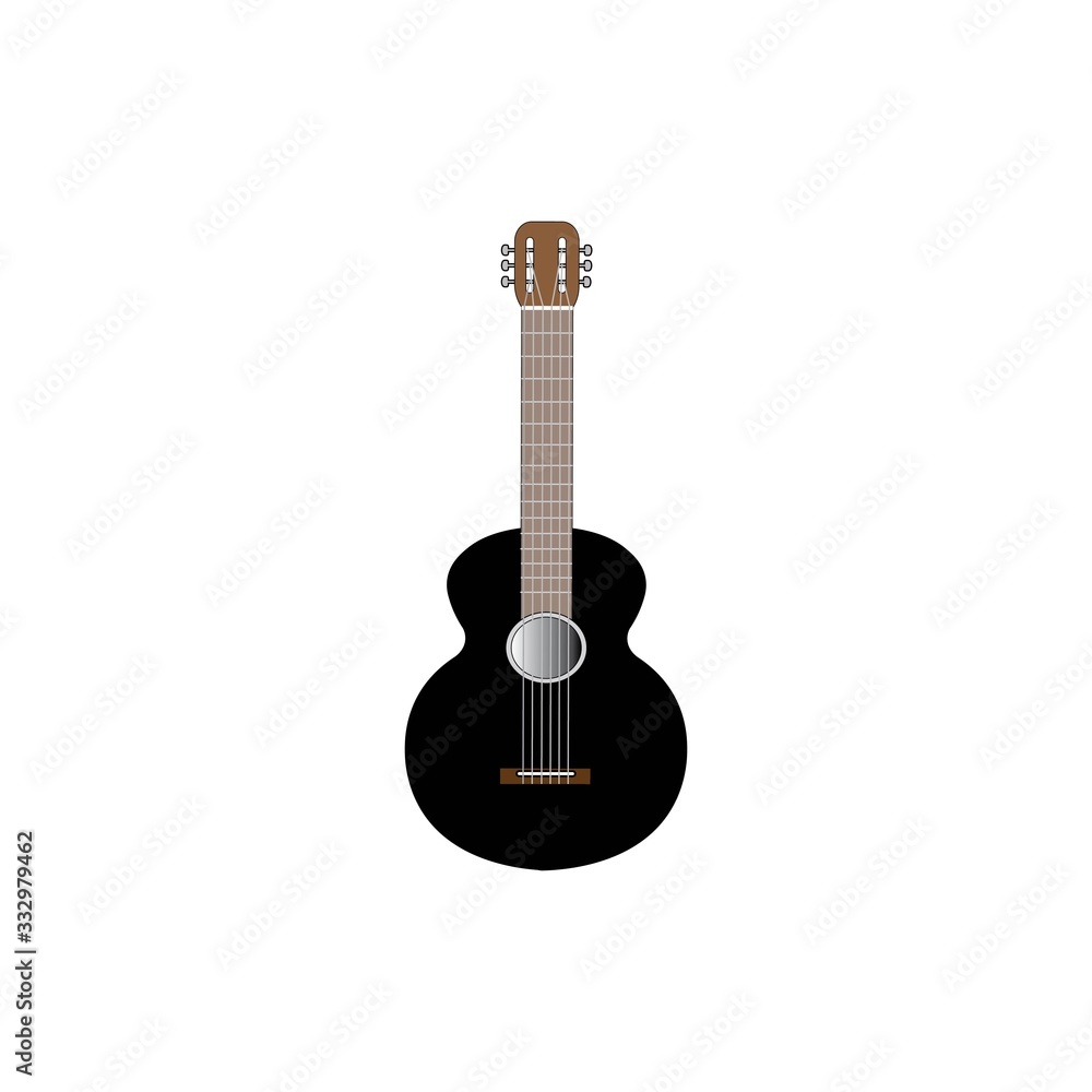 guitar logo vector design template