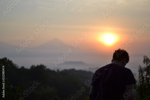 Sunrise, Borobudur, Java, Indonesia