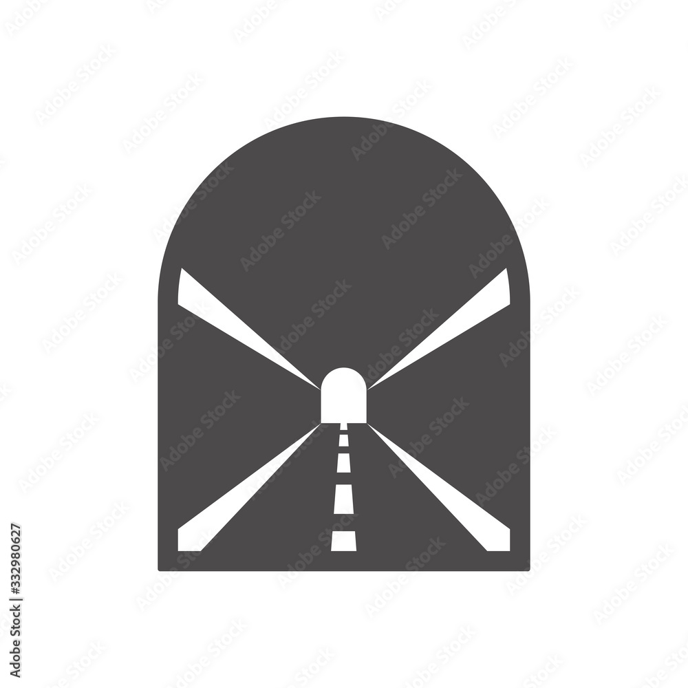 Road tunnel icon in flat style.Vector illustration.	