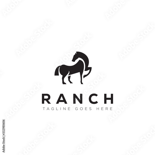 ranch logo, with little horse vector
