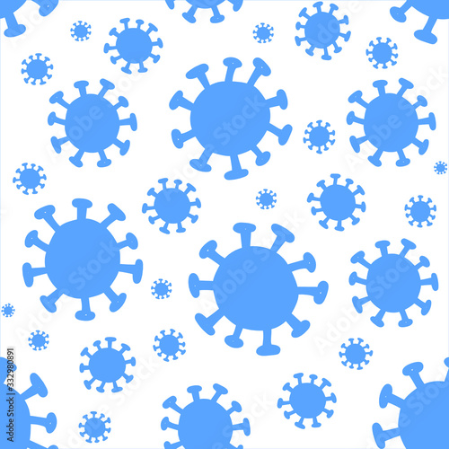 pattern of many  bacterium coronavirus. A lot of virus 2019-ncov covid-19. Social distance, self isolation in home. Simple vector illustration of coronavirus 