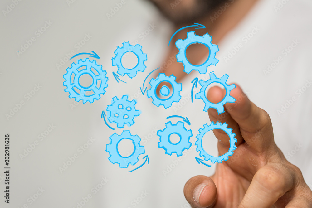 gear Technology setting concept background. gear Technology setting concept background.