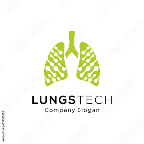 human lungs logo designs template, lungs technology logo design vector, respiratory system logo designs, lungs tech Idea logo design inspiration