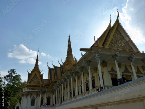 Golden roofs of Royal Palace in Phnom Penh during evening, Cambodia © HWL Photos