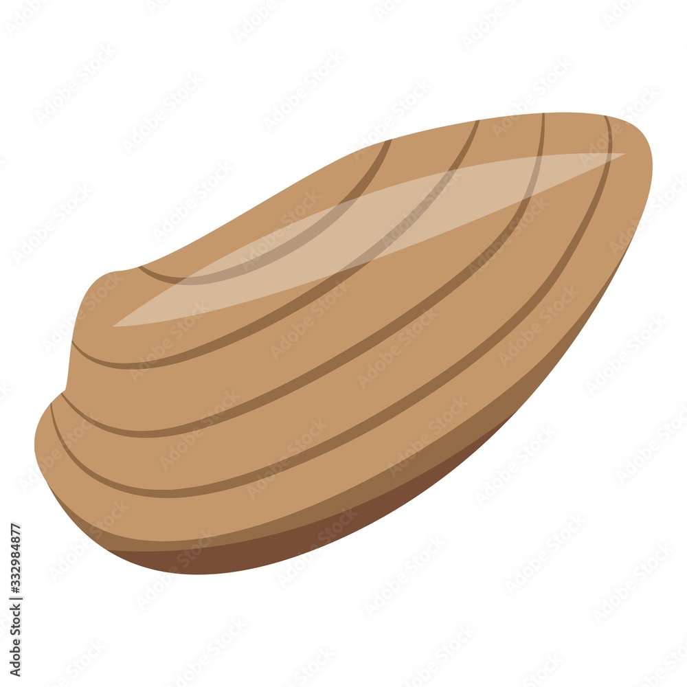 Seafood clam icon. Isometric of seafood clam vector icon for web design isolated on white background Seafood clam icon. Isometric of seafood clam vector icon for web design isolated on white background
