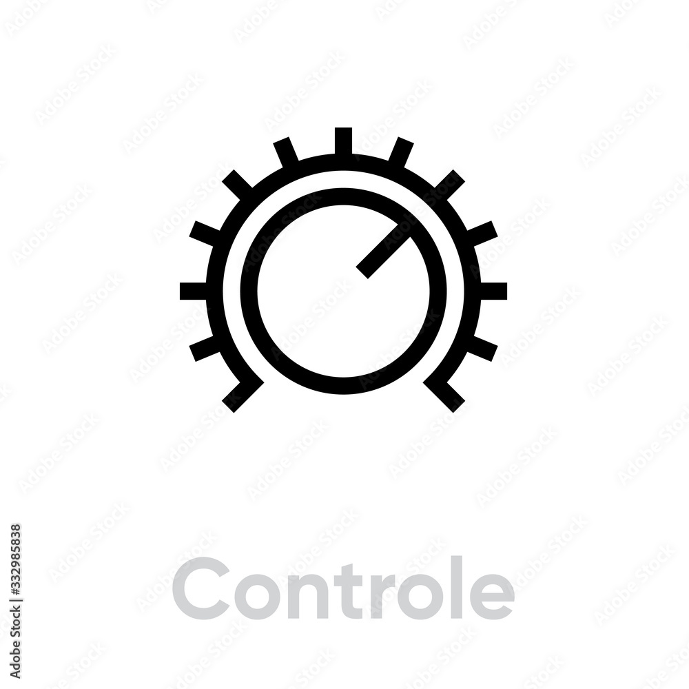 Control sound music icon. Editable line vector.