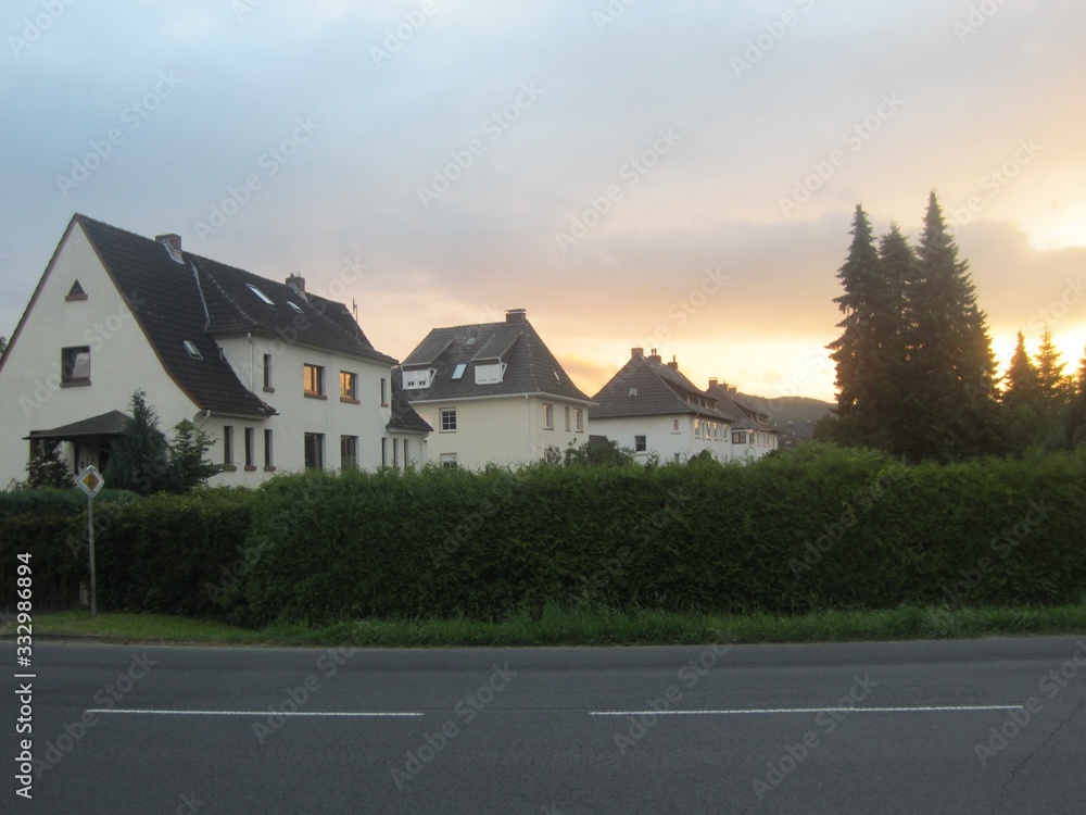 A Beautiful View of Sunset in a Town A Beautiful View of Sunset in a Town