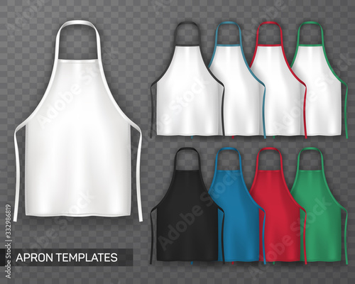 Set of isolated cooking apron or working uniform