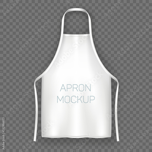 White isolated cooking apron or working uniform