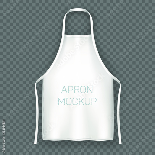 White isolated cooking apron or working uniform