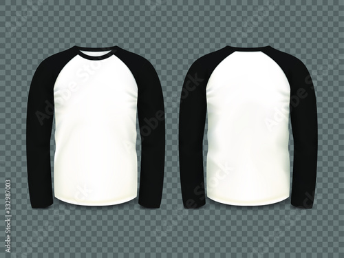 Men's black raglan sweatshirt with long sleeve