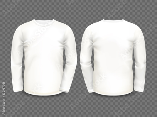 Men's white sweatshirt with long sleeve