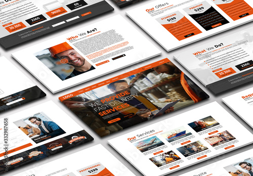 Array of Horizontal Screens Mockup