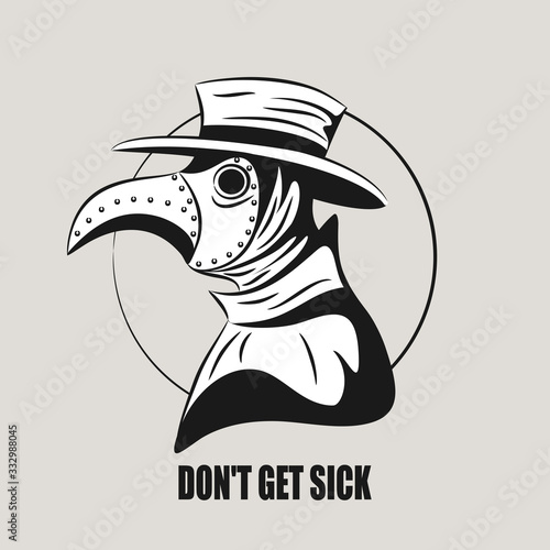 plague doctor. don't get sick. Vector illustration