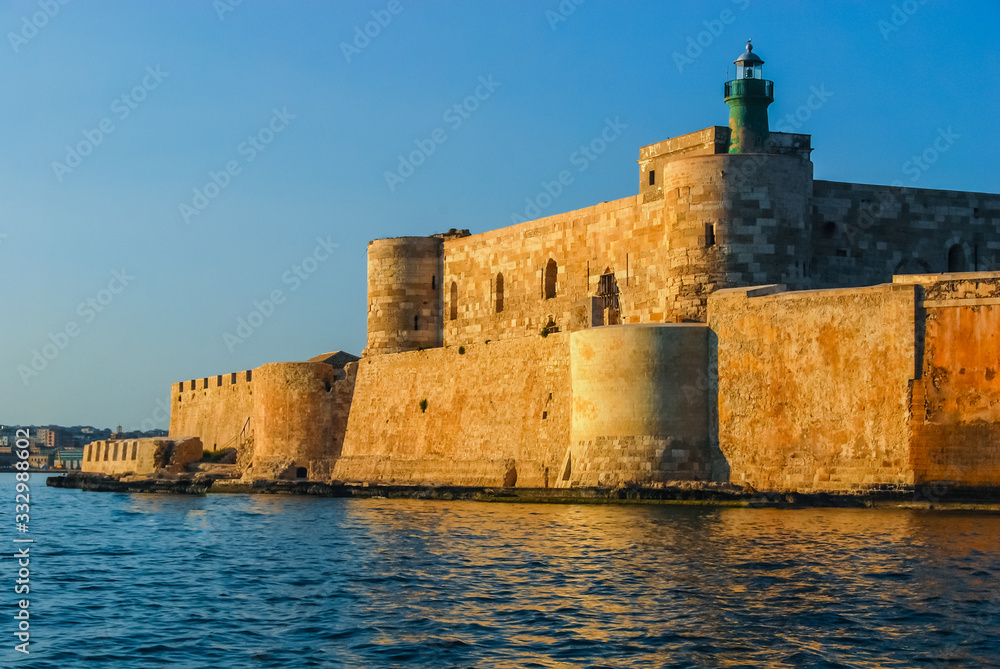 Castello Maniace and attached Lighthouse in Siracusa, Sicily