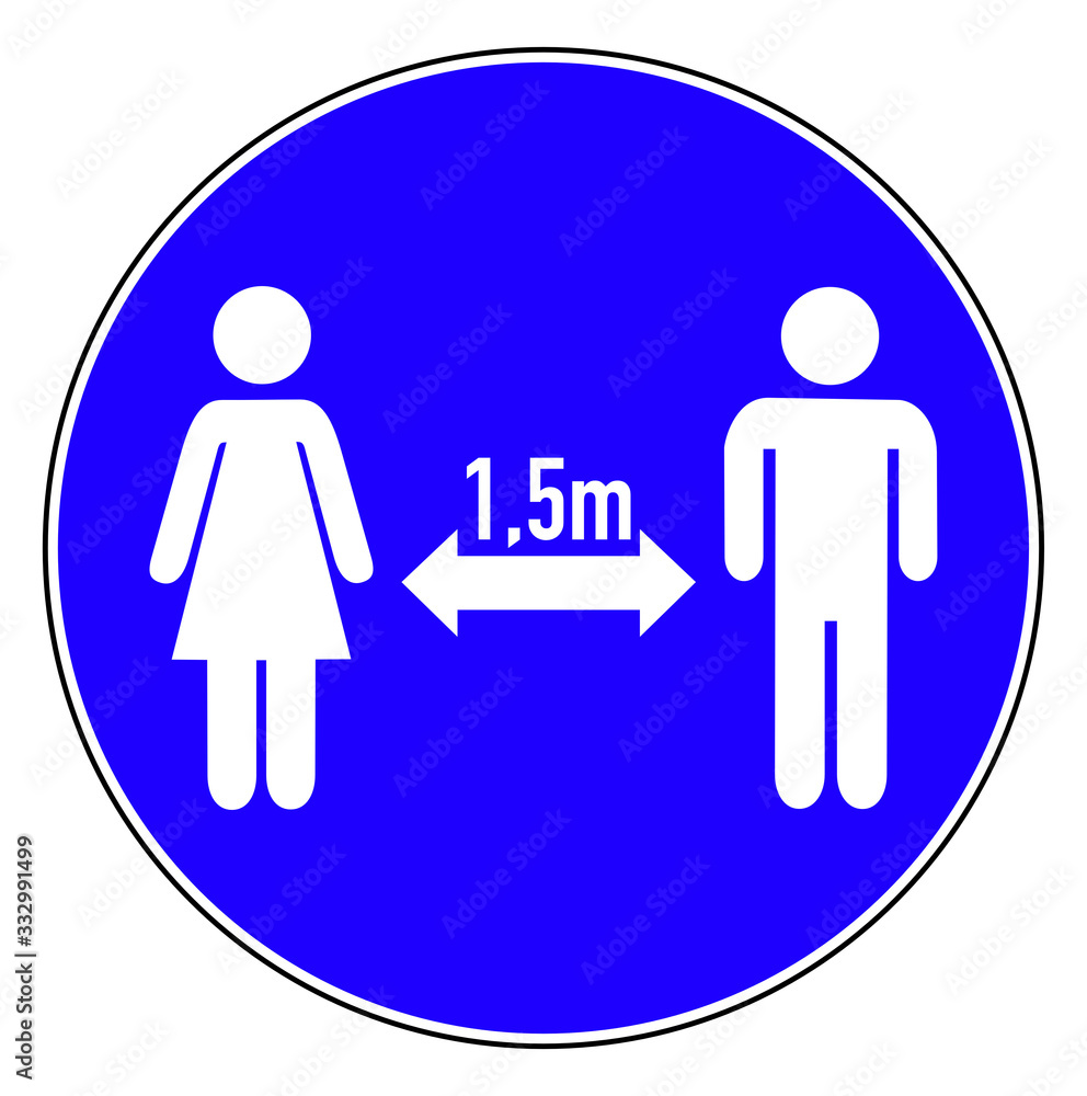 Sign to keep distance of 1,5 meter coronavirus covid-19 Sign to keep distance of 1,5 meter coronavirus covid-19