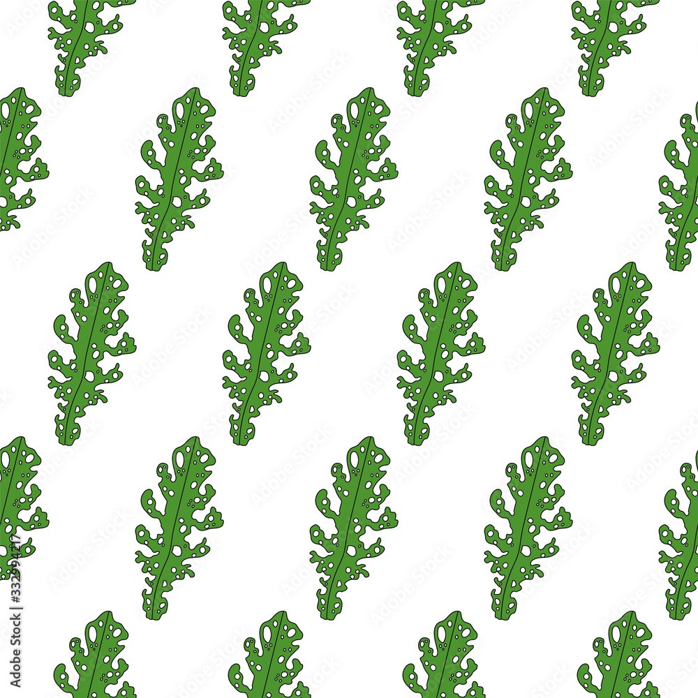 Garden green leaves vector seamless pattern. Hand drawn green, white background juicy twigs. Garden, greens, grass, organic, natural, nature. A great option for wrapping paper, fabric, textile for the Garden green leaves vector seamless pattern. Hand drawn green, white background juicy twigs. Garden, greens, grass, organic, natural, nature. A great option for wrapping paper, fabric, textile for the