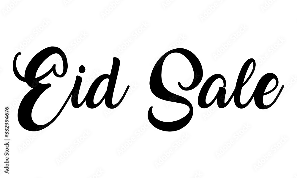eid sale Handwritten calligraphy. Isolated on white background. eid sale Handwritten calligraphy. Isolated on white background.