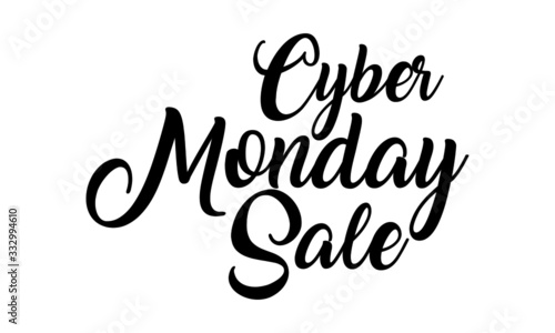 Cyber Monday Sale handwritten calligraphy Text on white background.