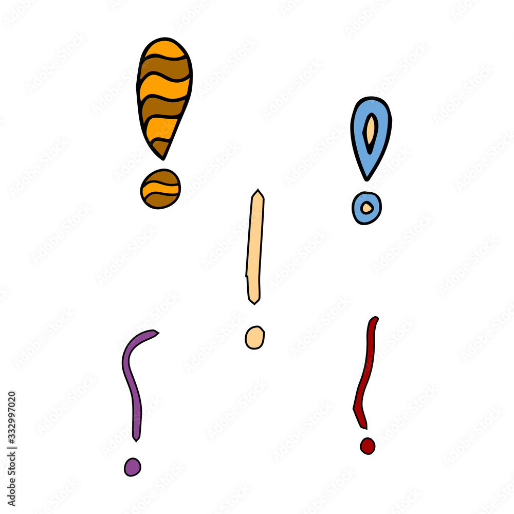 Vector illustration Hand drawn question mark and exclamation point ...