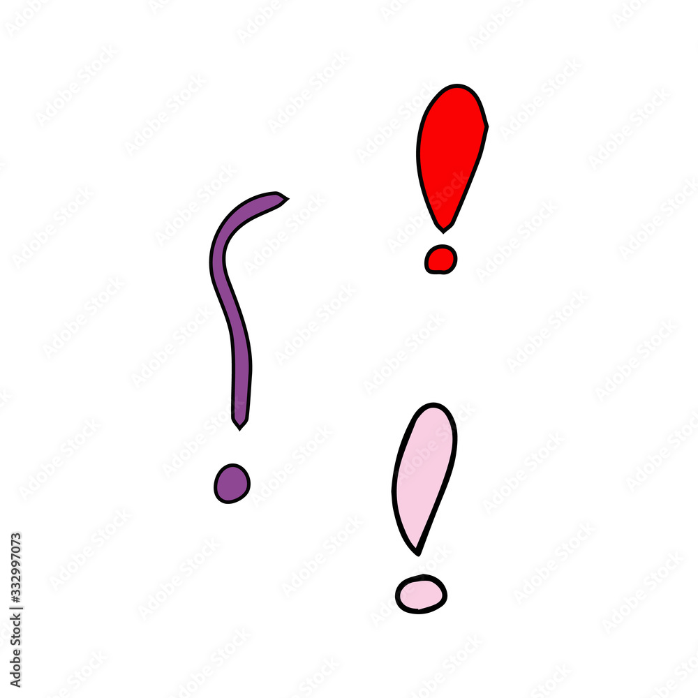 Vector illustration Hand drawn question mark and exclamation point ...