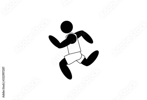 Illustration a group of people or single person running icon with white background. photo