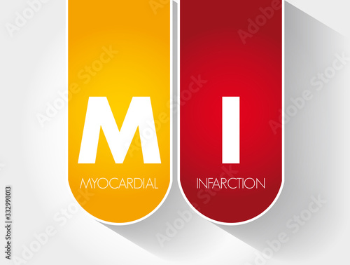 MI - Myocardial Infarction acronym, health concept background