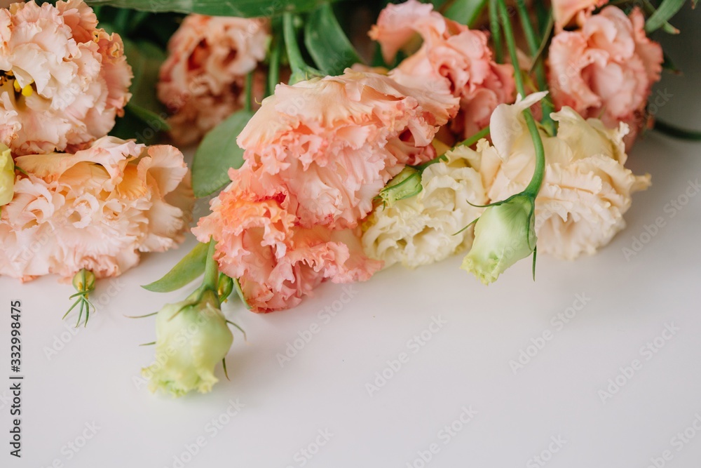 Alstroemerias on white table