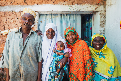 Portrait of a traditional family from Zanzibar